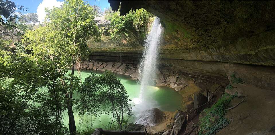 The waterfall and grotto at Hamilton Pool Preserve